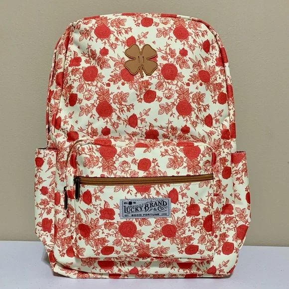 Vintage Lucky Brand Y2K Floral Canvas and Suede Backpack Bag Vintage LUCKY BRAND Canvas/Suede Backpack | Mercari main image 3